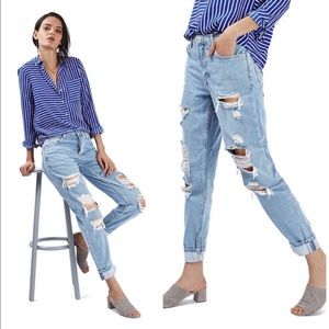 Topshop Hayden Ripped Light Boyfriend Jeans